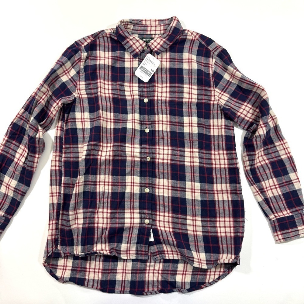 New Roots All Season Relaxed Button Front Shirt Red Plaid